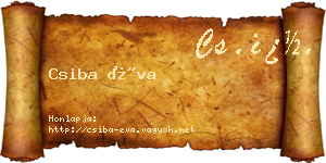 Csiba Éva névjegykártya